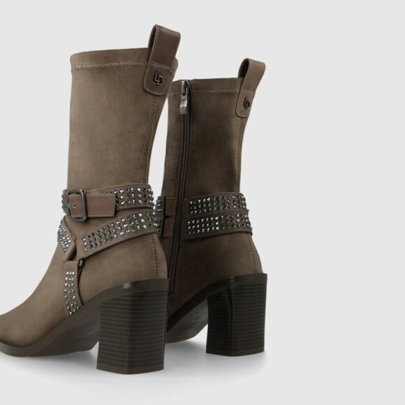 NEW LODI Love Women´s heeled ankle boots in suede with straps - Picture 2 of 5